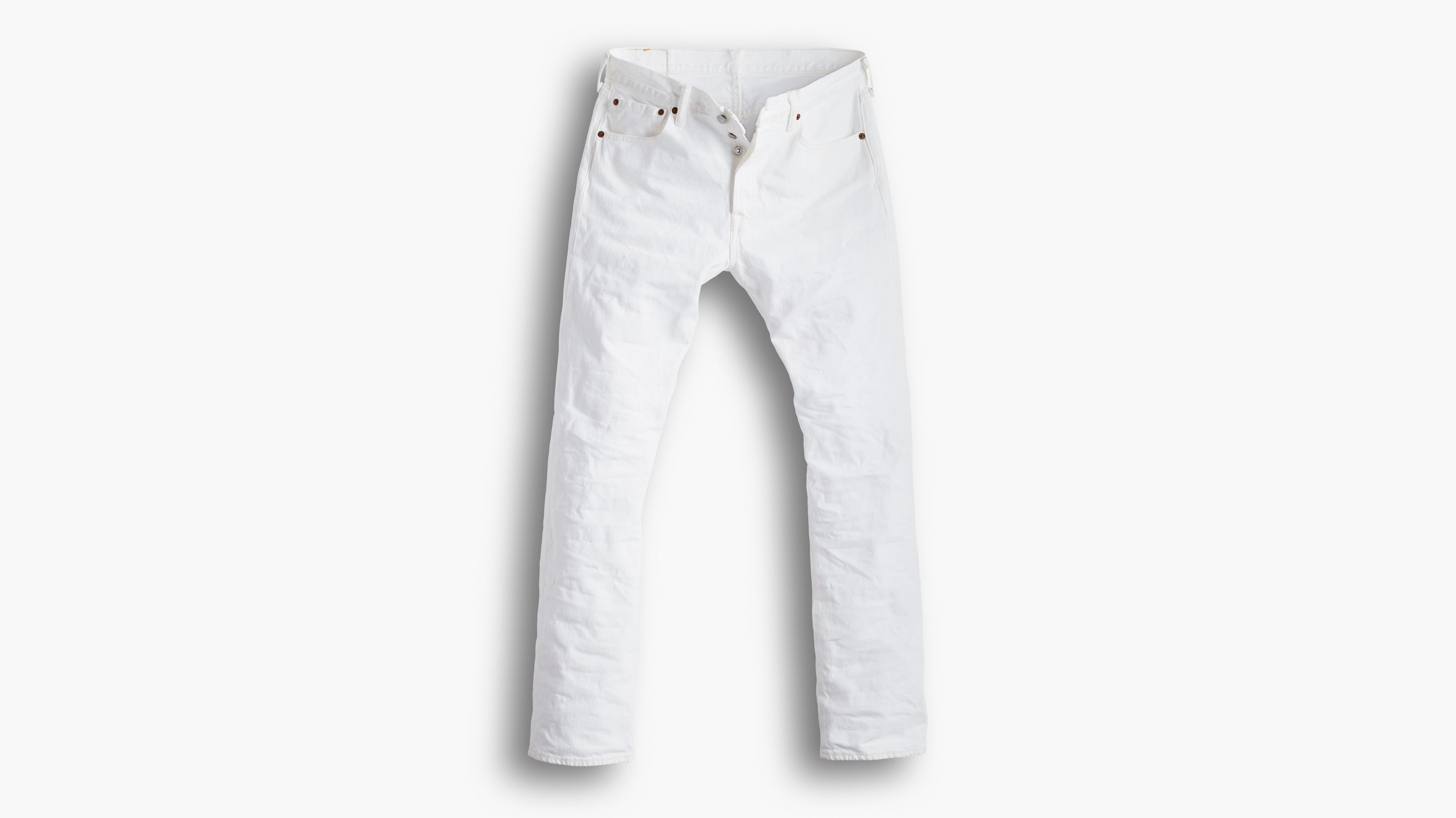 White Denim Solid Baggy Fit Jeans